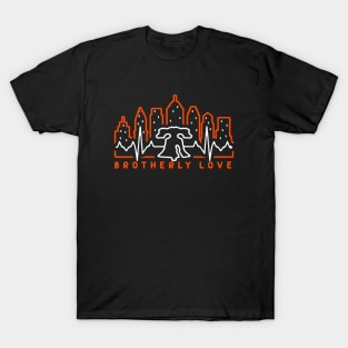Philly Fan Orange White Philadelphia Brotherly Love Liberty Bell Philly Fan Art T-Shirt